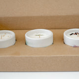 Frosted Candle Trio Set