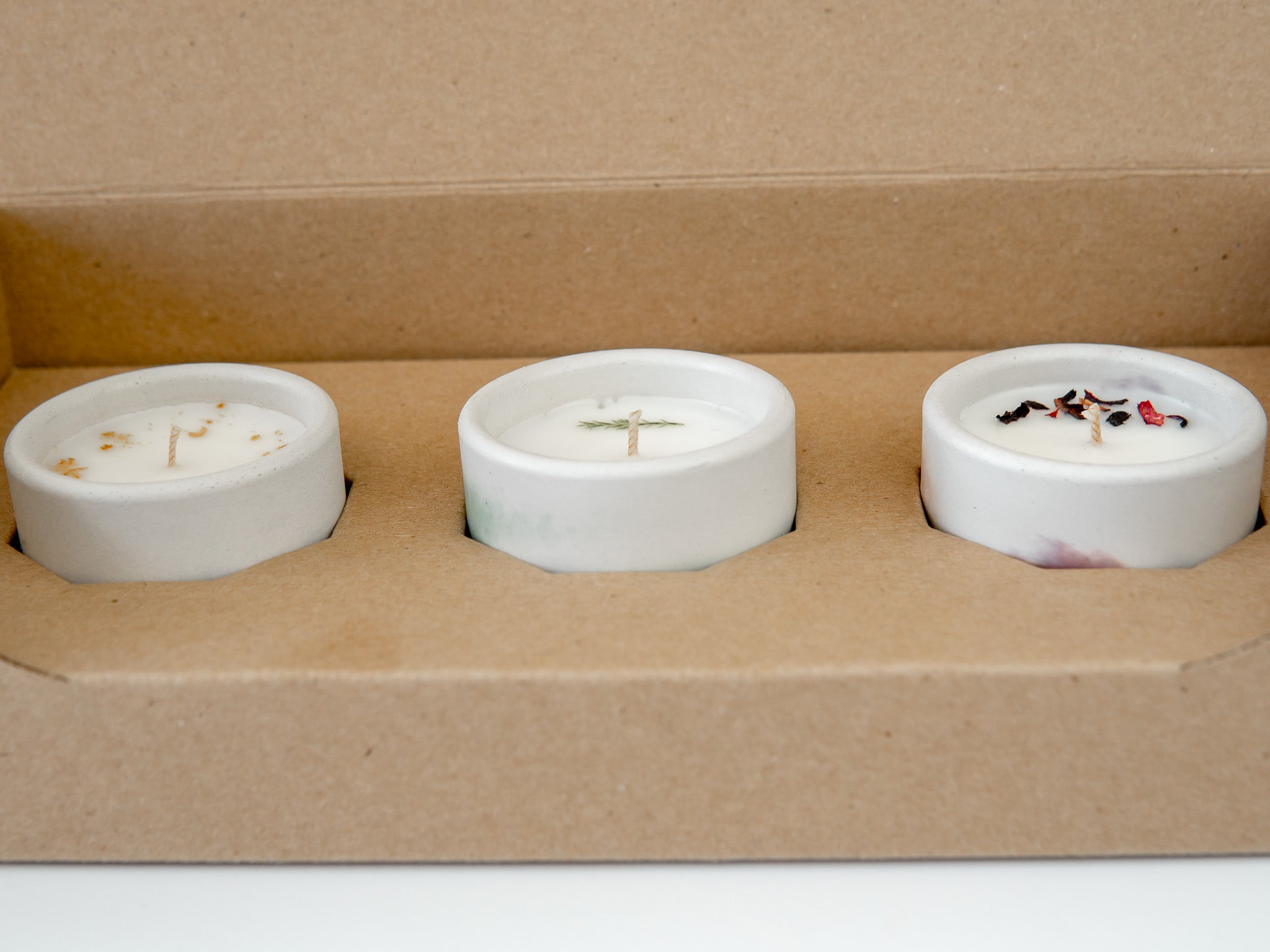 Frosted Candle Trio Set